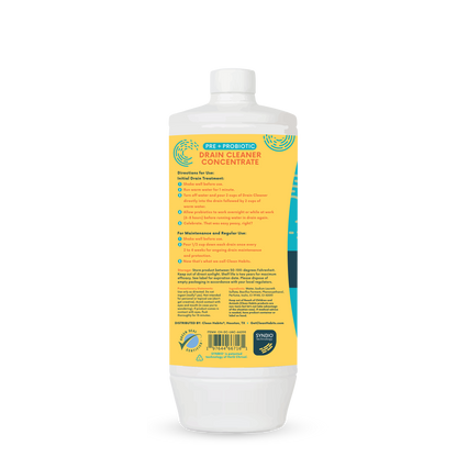Clean Habits Pre + Probiotic Drain Care Concentrate right side product label
