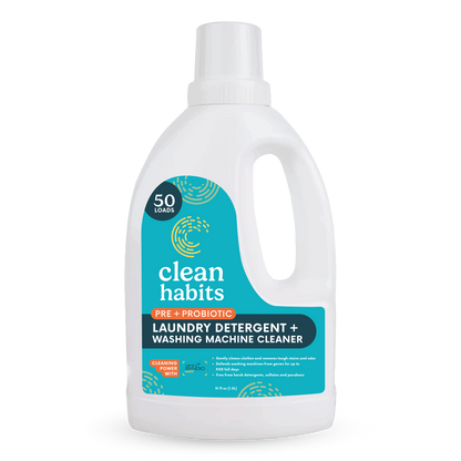 Clean Habits Pre + Probiotic Laundry Detergent + Washing Machine Cleaner