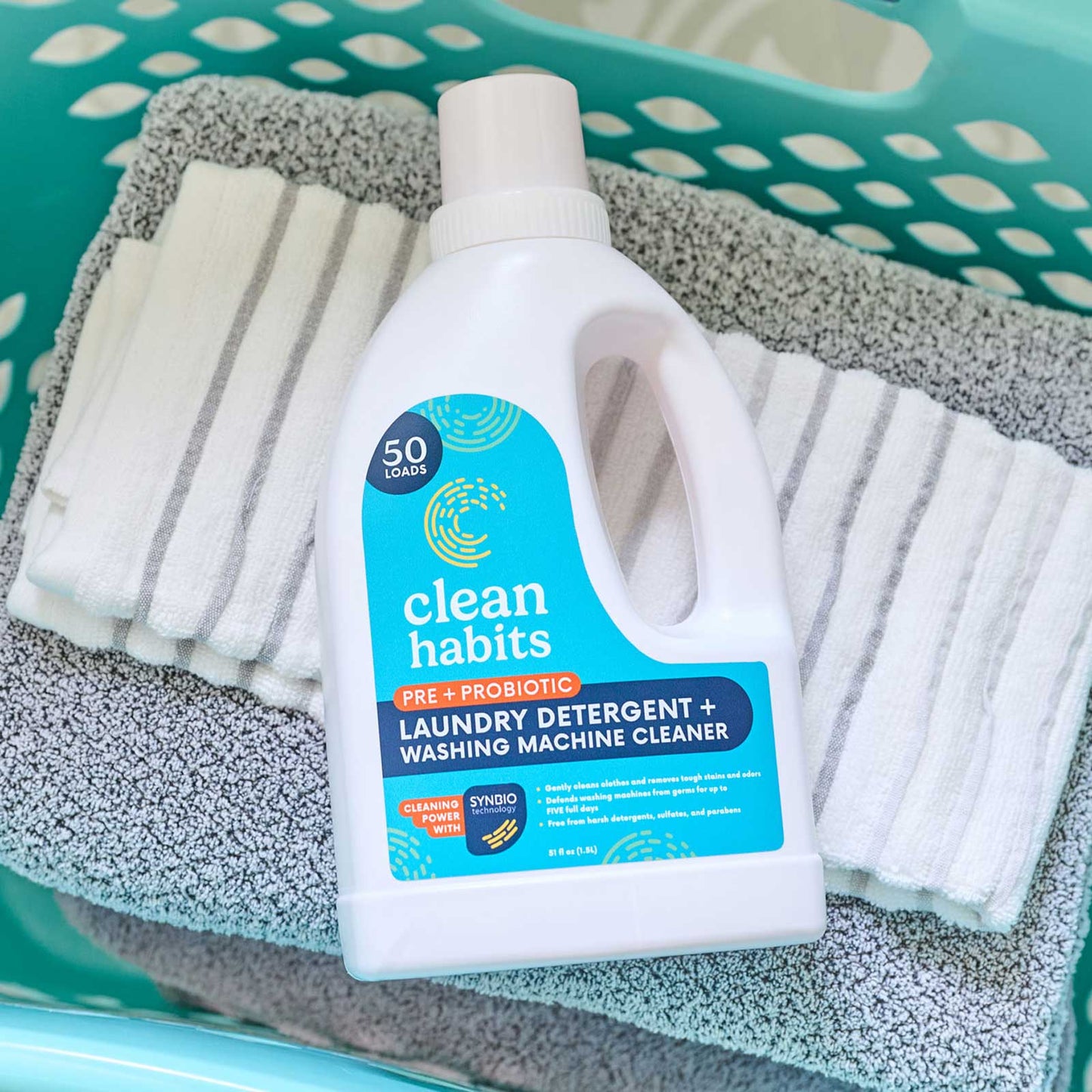 Clean Habits Pre + Probiotic Laundry Detergent + Washing Machine Cleaner IRL